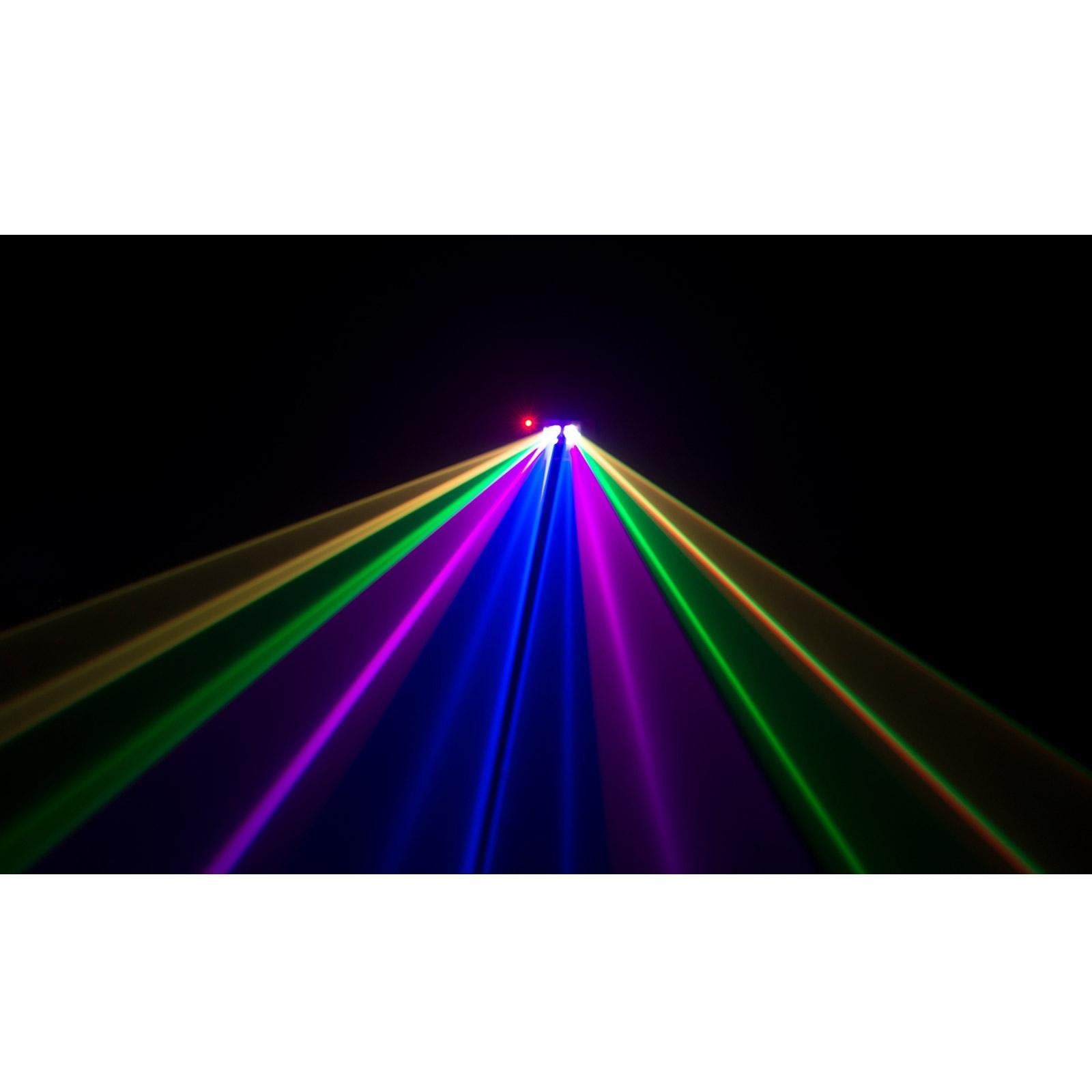 (2) Chauvet DJ Scorpion Dual RGB FAT BEAM Aerial Effect Lasers with Hurricane 700 Fog Machine & Carry Case Package