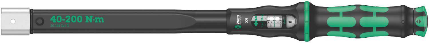 WClick-Torque X 4 torque wrench for insert tools, 14x18 x 40-200 Nm, black/green