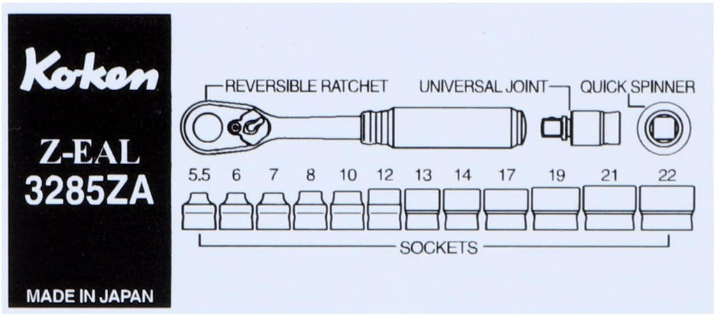 Ko-ken Socket Wrench Set Basic 3285za