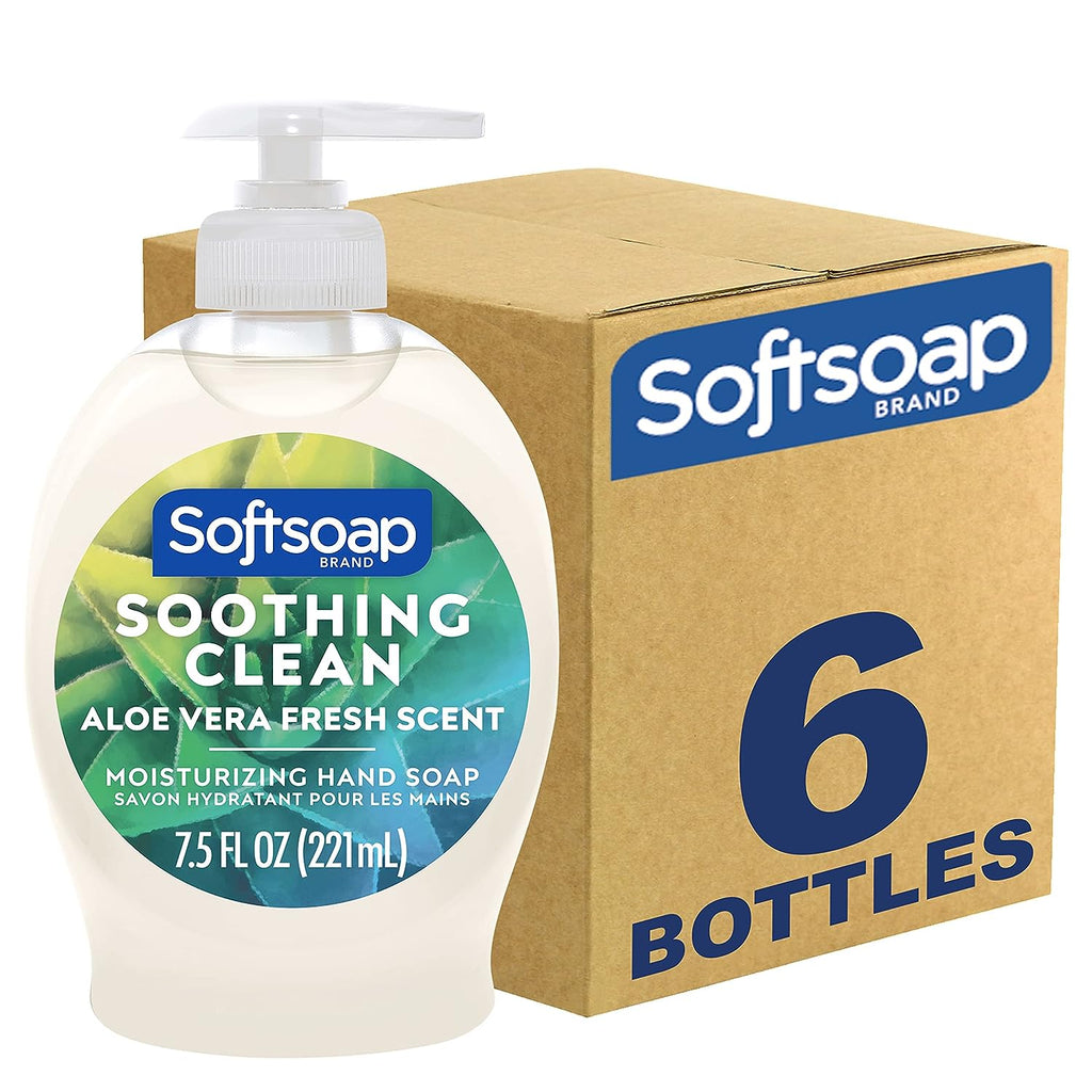 Softsoap Moisturizing Liquid Hand Soap, Soothing Clean Aloe Vera - 7.5 Fl Oz (Pack of 6)