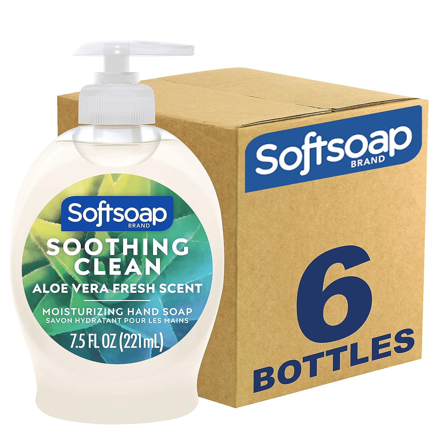 Softsoap Moisturizing Liquid Hand Soap, Soothing Clean Aloe Vera - 7.5 Fl Oz (Pack of 6)