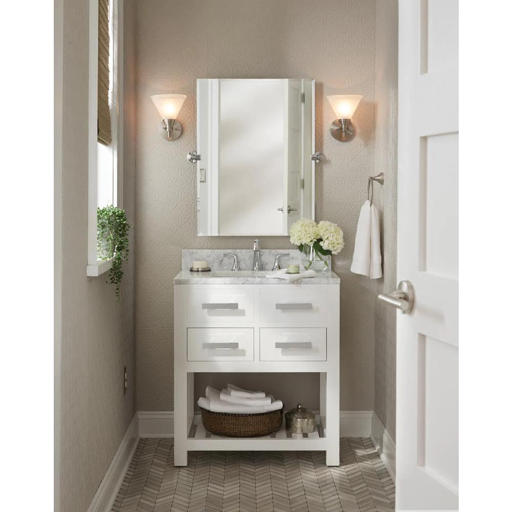 Milan Satin Nickel Privacy Bed/Bath Door Lever