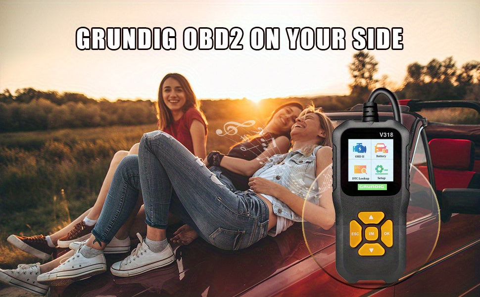 Car OBD2 Scanner Check Engine Light Fault Code Reader Battery VoltaRead Tool For All OBD II Protocol Vehicles Since 1996 Color Screen V318