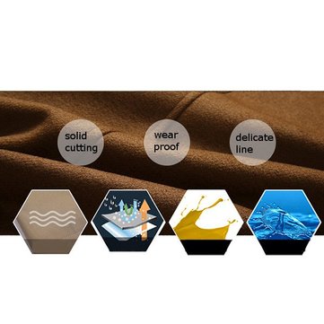 dual collar winter spring business casual pockets wool coat for men