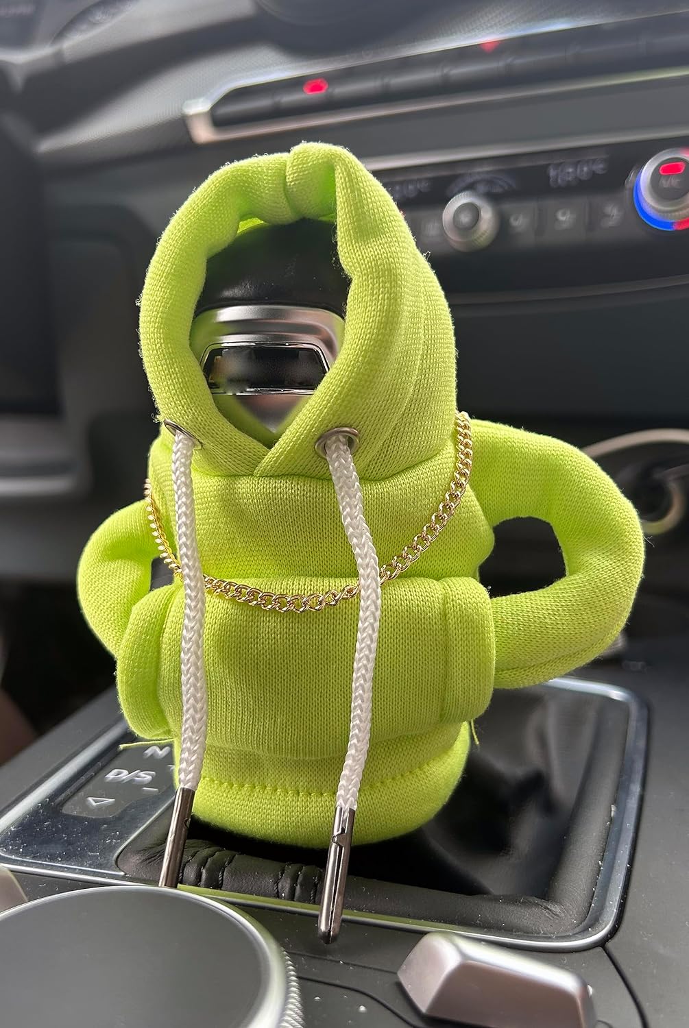 Car Shift Knob Hoodie, Funny Gear Shift Knob Shirt Sweater, Winter Warm Shift Knob Cover Sweater Shirt, Automotive Interior Novelty Accessories Decorations, Universal Fit Knob Cover Gift (Green)