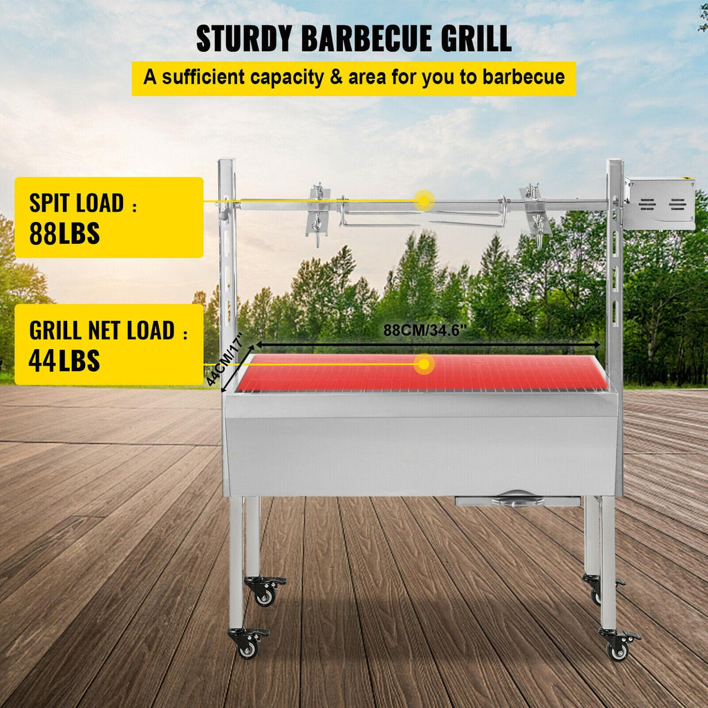 25W 132 Lbs  Lamb BBQ Roaster Rotisserie Spit Pig Goat Trotter Electric