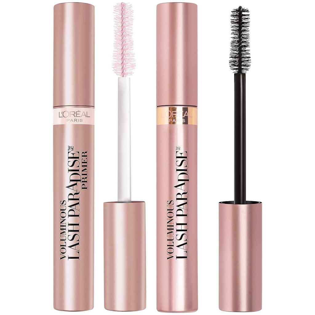L’Oreal Paris Voluminous Lash Paradise Mascara &amp; Lash Primer Holiday Set, Blackest Black and Millennial Pink, 1 kit