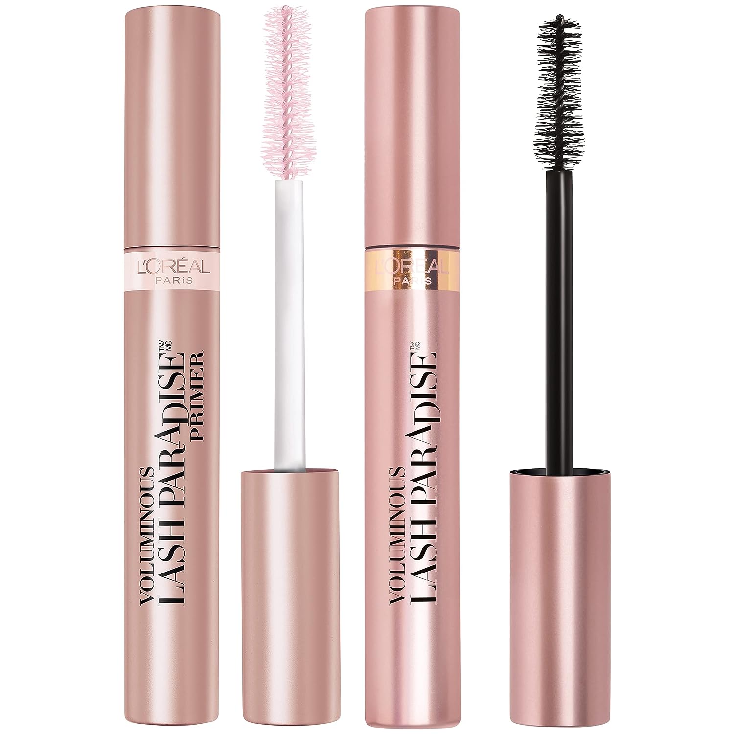 L’Oreal Paris Voluminous Lash Paradise Mascara &amp; Lash Primer Holiday Set, Blackest Black and Millennial Pink, 1 kit