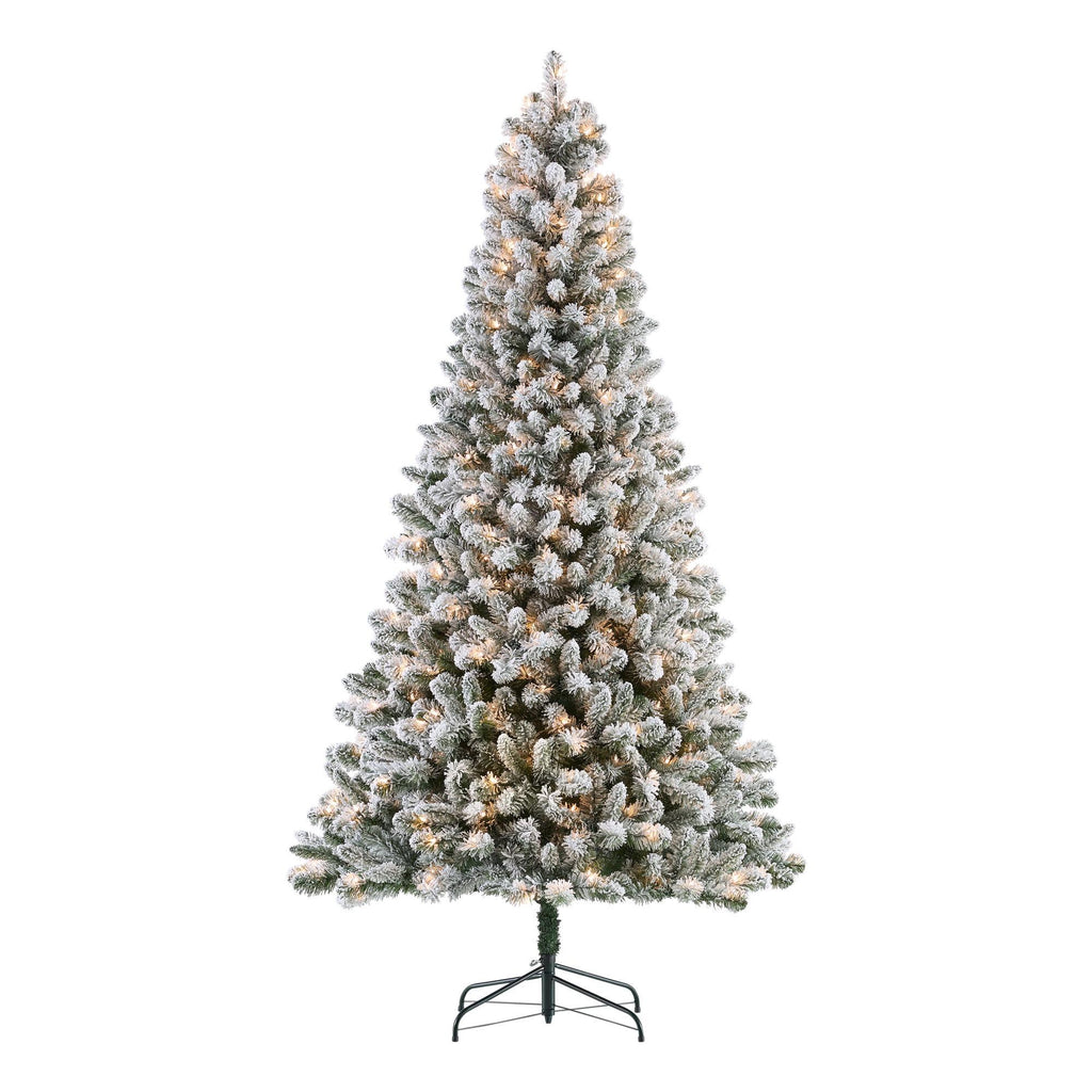 Holiday Time 7.5-Foot Pre-Lit Flocked Frisco Pine Artificial Christmas Tree