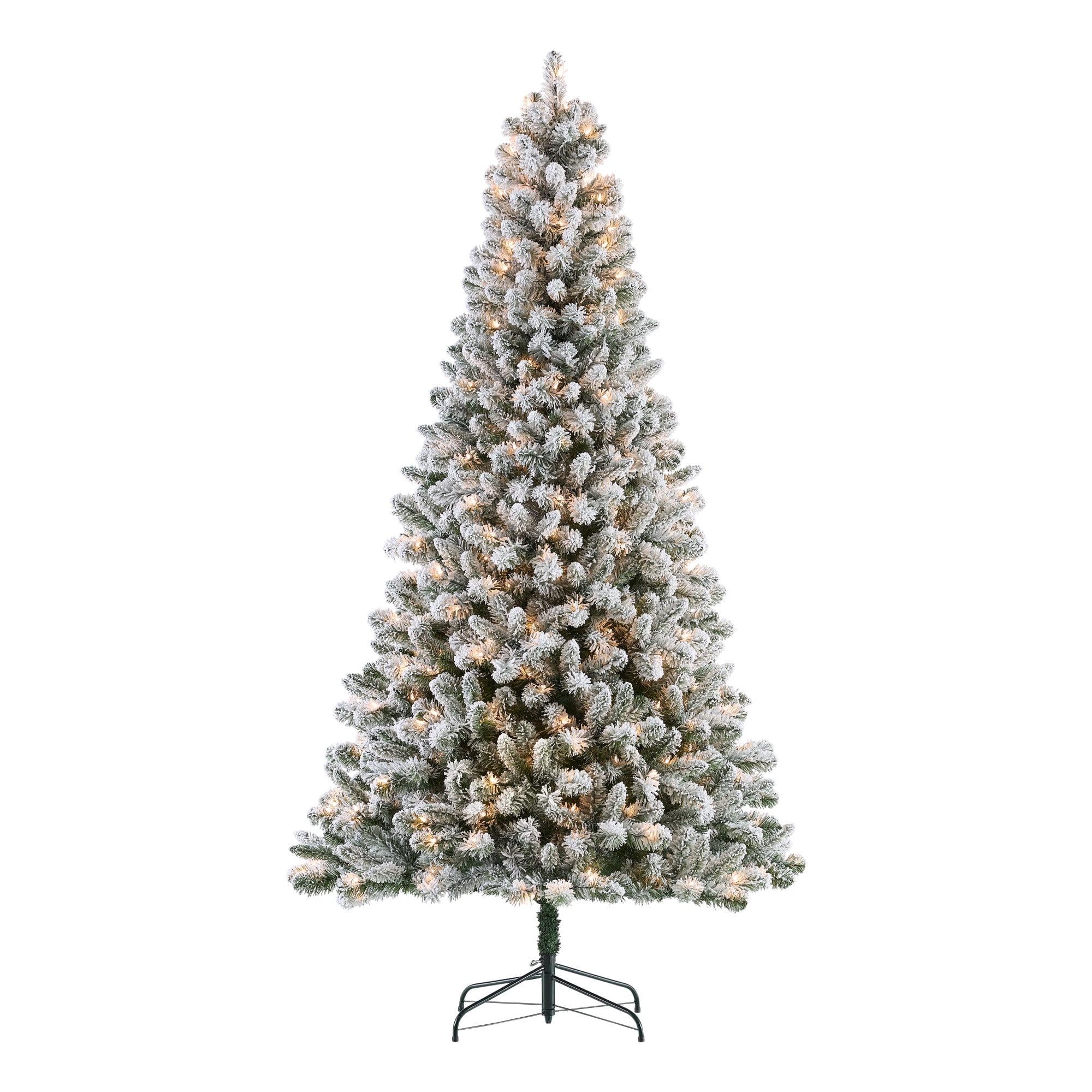 Holiday Time 7.5-Foot Pre-Lit Flocked Frisco Pine Artificial Christmas Tree