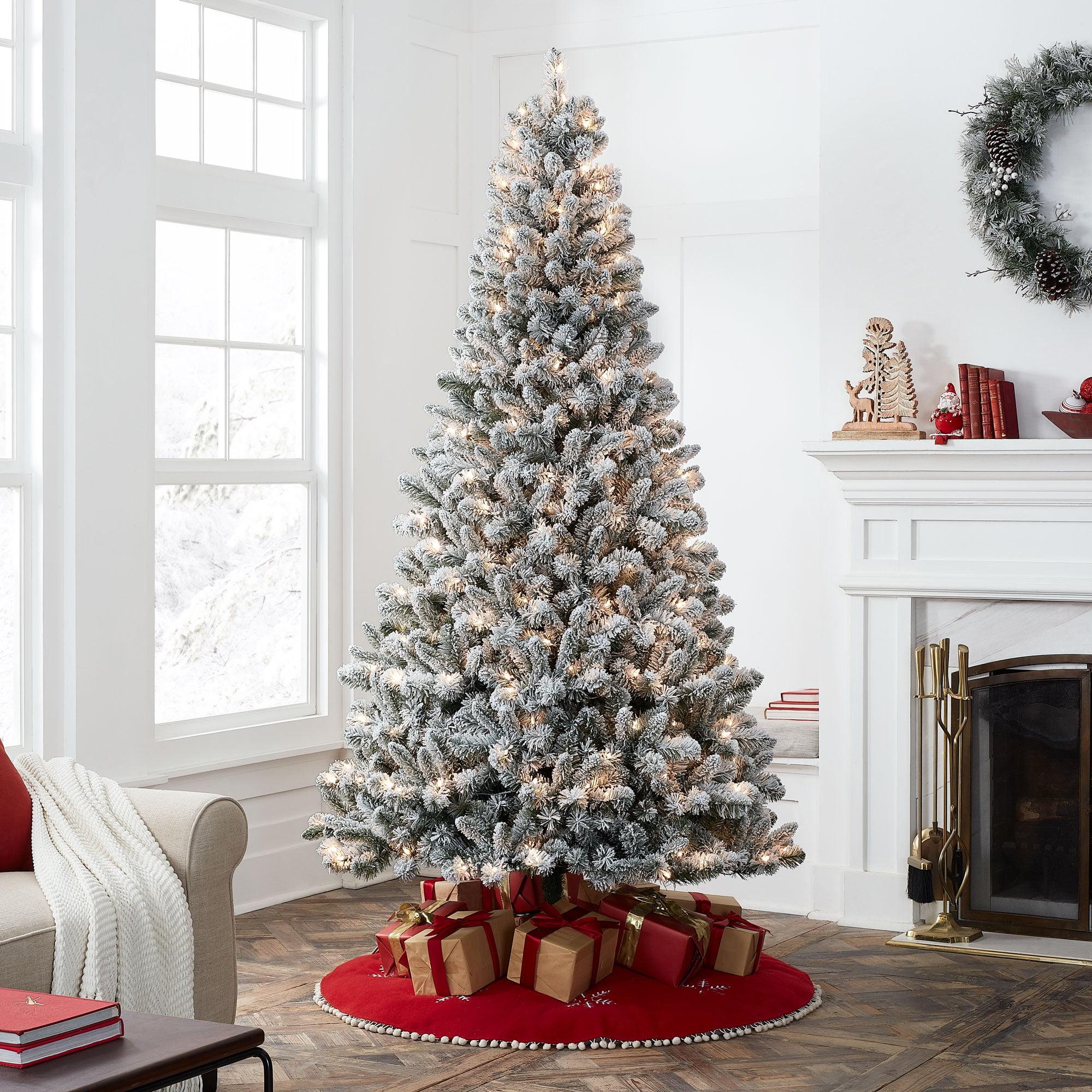 Holiday Time 7.5-Foot Pre-Lit Flocked Frisco Pine Artificial Christmas Tree