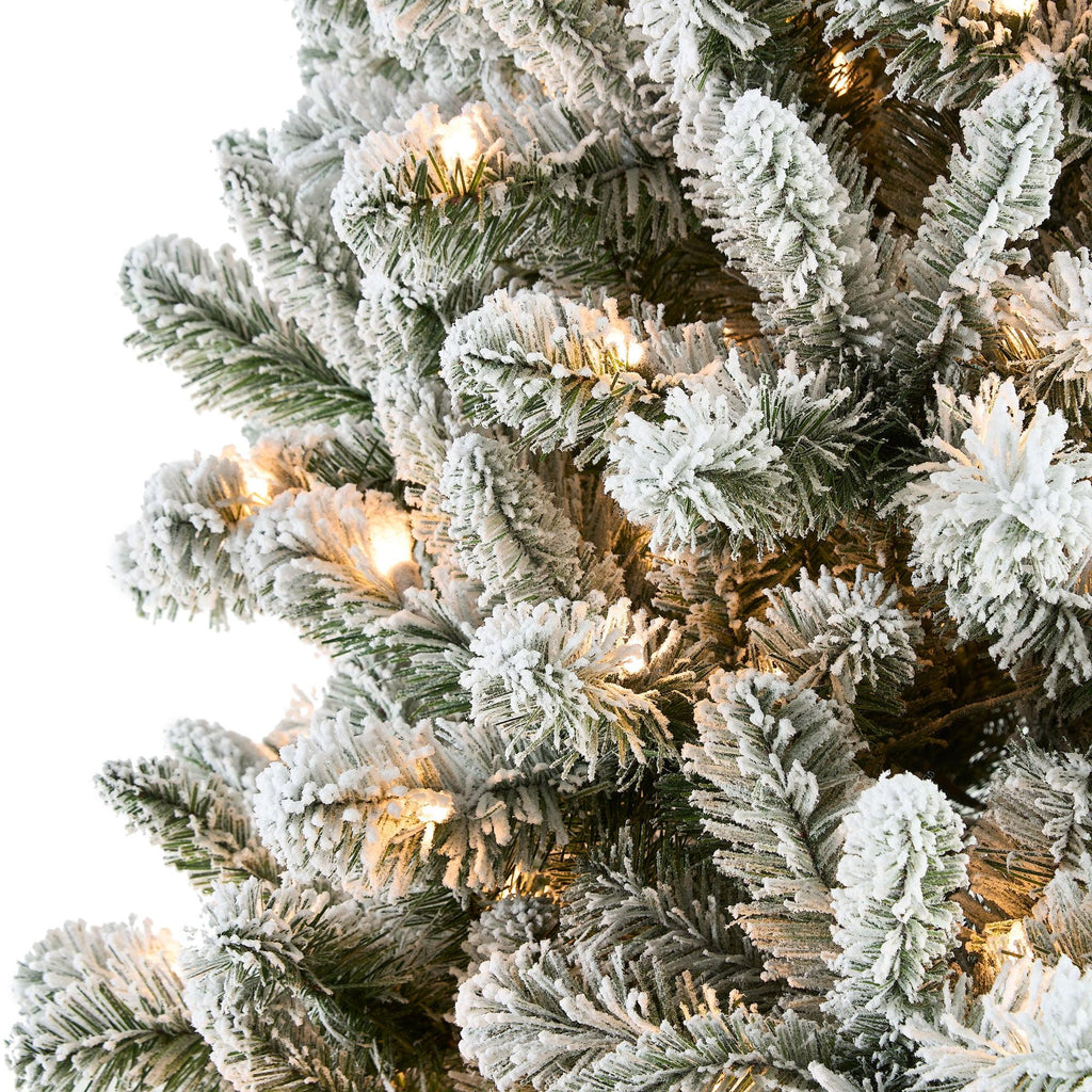 Holiday Time 7.5-Foot Pre-Lit Flocked Frisco Pine Artificial Christmas Tree