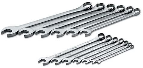 SK Professional Tools 86118 13-Piece 6-Point Fractional Long Combination Wrench Set - SuperKrome Finish, Set of 13 Chrome Wrenches Made in USA