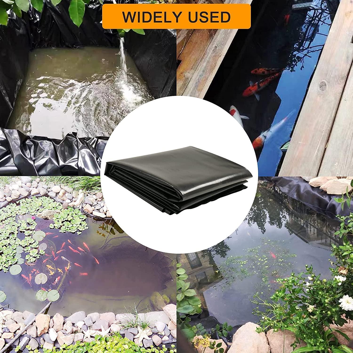 20 x 30 Feet Pond Liner 20 Mil, LDPE Pond Skins for Fish Ponds Stream Fountain Water Garden, Black Waterfall Backyard Koi Pond Liner, Easy Cutting Underlayment Pond Lin