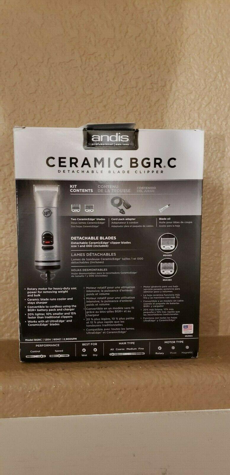 Andis BGRC Pro Ceramic Detachable Blade Silver Hair Clipper - Open Box