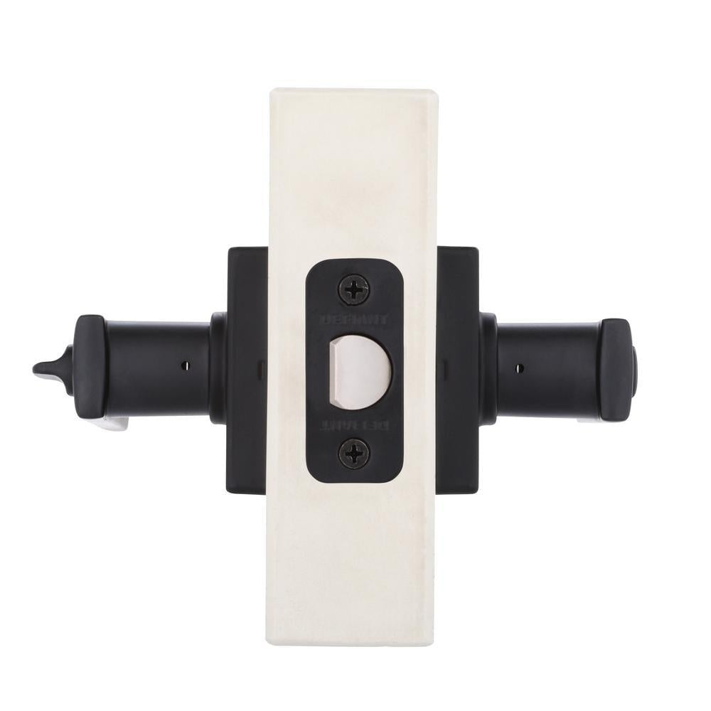 WestMatte Black Bed/Bath Door Lever with Square Rose