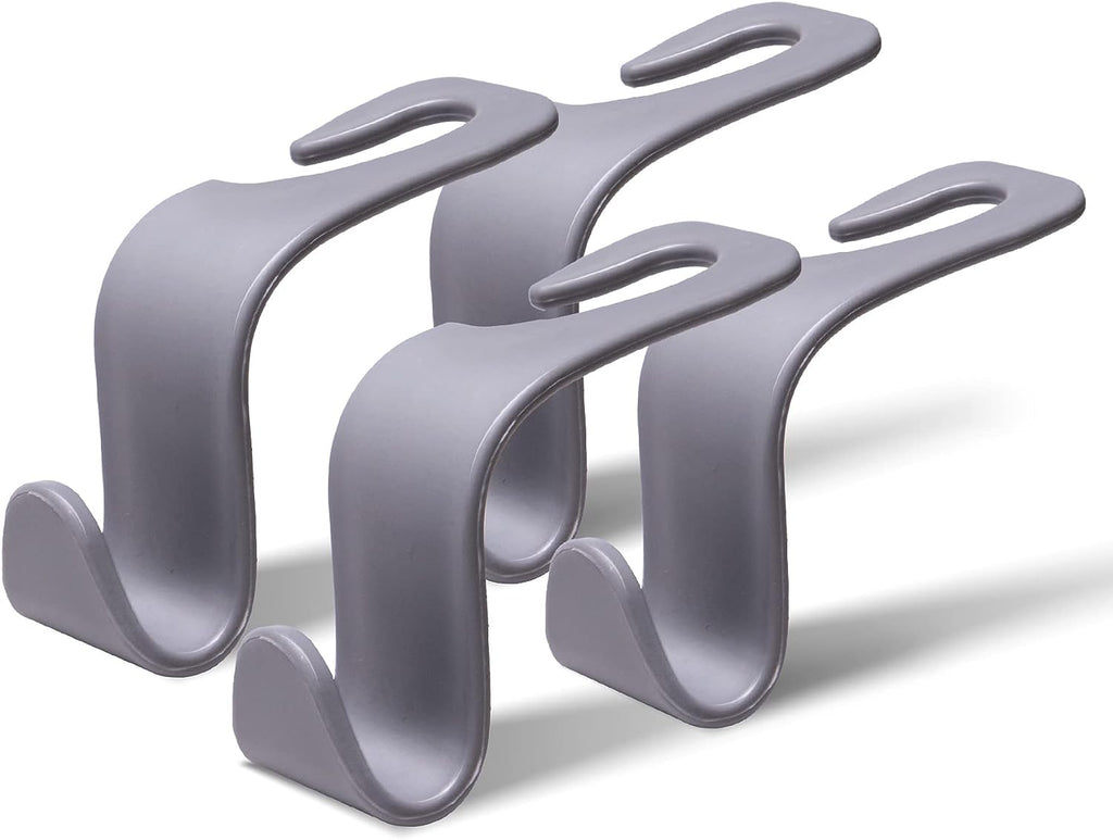 LivTee Car Seat Headrest Hook, Car Headrest Hidden Hook, 4 Pack Universal Auto Car Back Seat Hook Organizer for Purse Coat, Car Interior Accessories (Gray)
