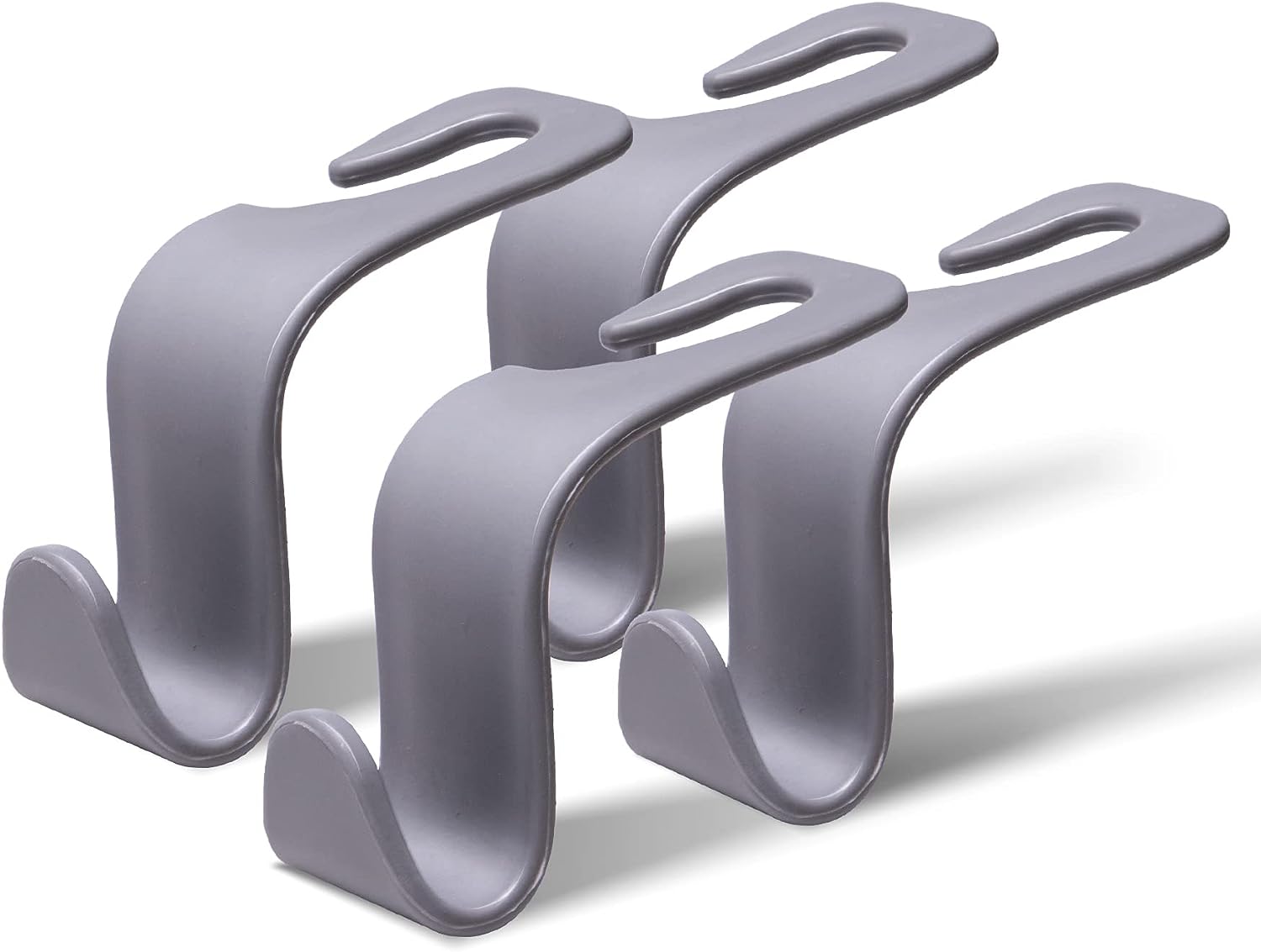 LivTee Car Seat Headrest Hook, Car Headrest Hidden Hook, 4 Pack Universal Auto Car Back Seat Hook Organizer for Purse Coat, Car Interior Accessories (Gray)
