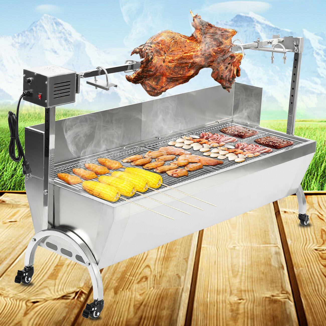 46'' Spit Roaster Rotisserie Pig Lamb Roast BBQ 77lb Picnic Outdoor Cooker Grill