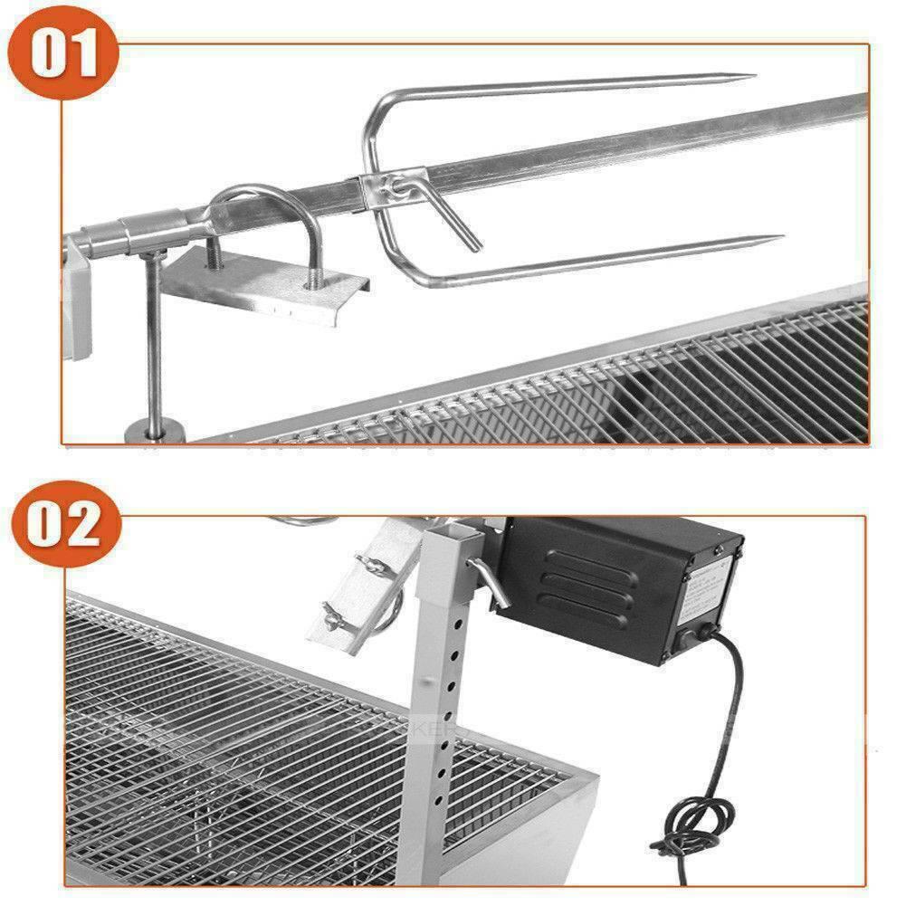 46'' Spit Roaster Rotisserie Pig Lamb Roast BBQ 77lb Picnic Outdoor Cooker Grill