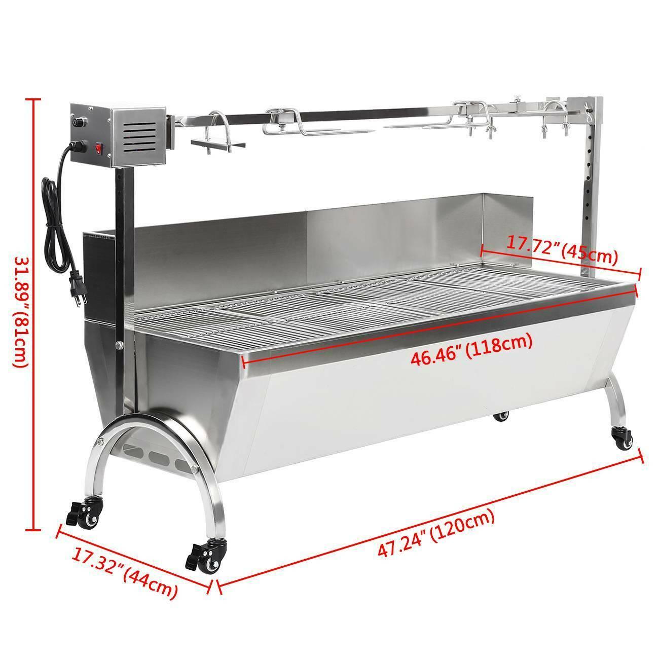 LarSpit Roaster Rotisserie Pig Lamb Roast BBQ Picnic Outdoor Cooker 46''