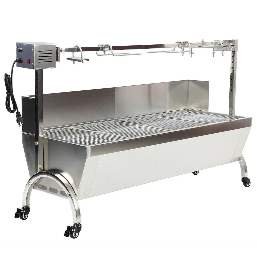 46'' Spit Roaster Rotisserie Pig Lamb Roast BBQ 77lb Picnic Outdoor Cooker Grill