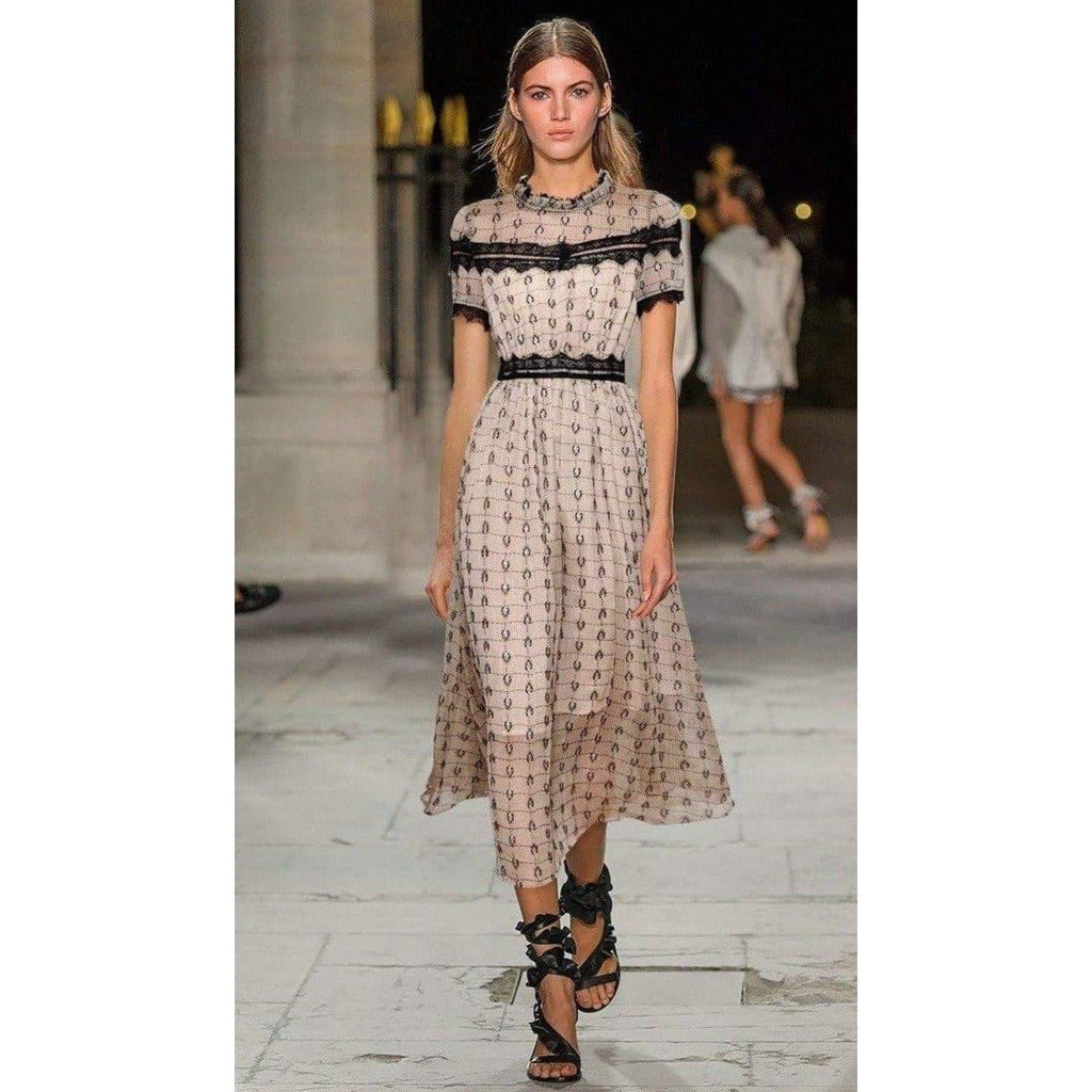 lace stripe dress