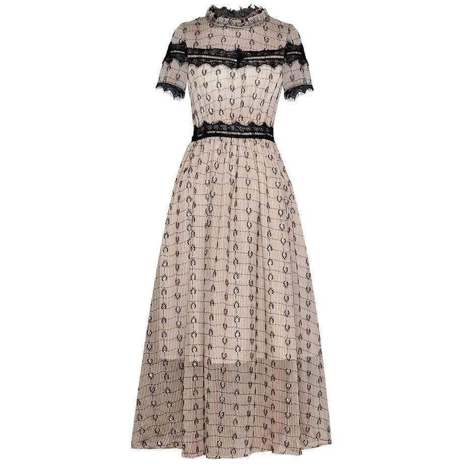 lace stripe dress