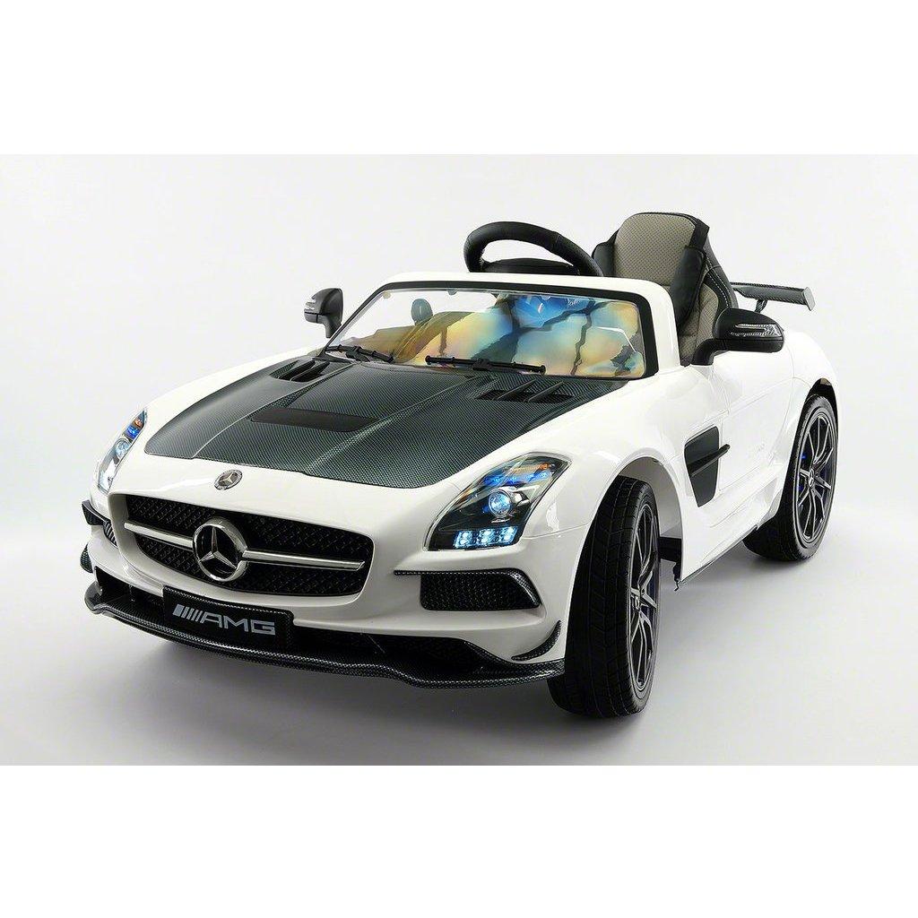 2023 LICENSED MERCEDES SLS AMG FINAL EDITION,12V ELECTRIC KIDS RIDE-ON CAR,GIRLS&amp;BOYS,3-6 YEARS,MP3+MP4 COLOR LCD ENTERTAINMENT SYSTEM,RUBBER TIRES,LEATHER SEAT,LED BODY TRIM,PARENTAL REMOTE|WHITE