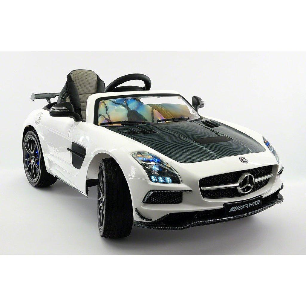 2023 LICENSED MERCEDES SLS AMG FINAL EDITION,12V ELECTRIC KIDS RIDE-ON CAR,GIRLS&amp;BOYS,3-6 YEARS,MP3+MP4 COLOR LCD ENTERTAINMENT SYSTEM,RUBBER TIRES,LEATHER SEAT,LED BODY TRIM,PARENTAL REMOTE|WHITE