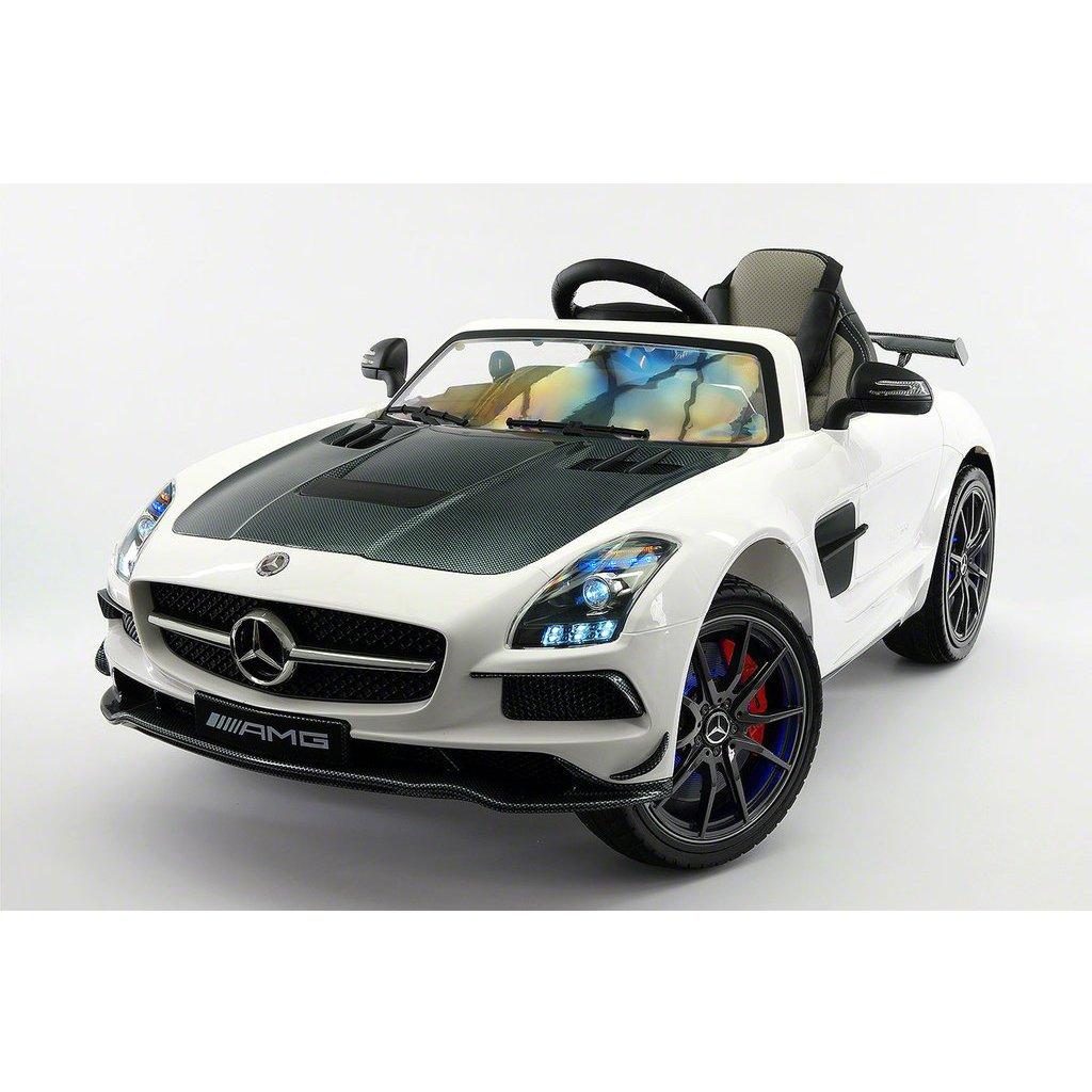 2023 LICENSED MERCEDES SLS AMG FINAL EDITION,12V ELECTRIC KIDS RIDE-ON CAR,GIRLS&amp;BOYS,3-6 YEARS,MP3+MP4 COLOR LCD ENTERTAINMENT SYSTEM,RUBBER TIRES,LEATHER SEAT,LED BODY TRIM,PARENTAL REMOTE|WHITE