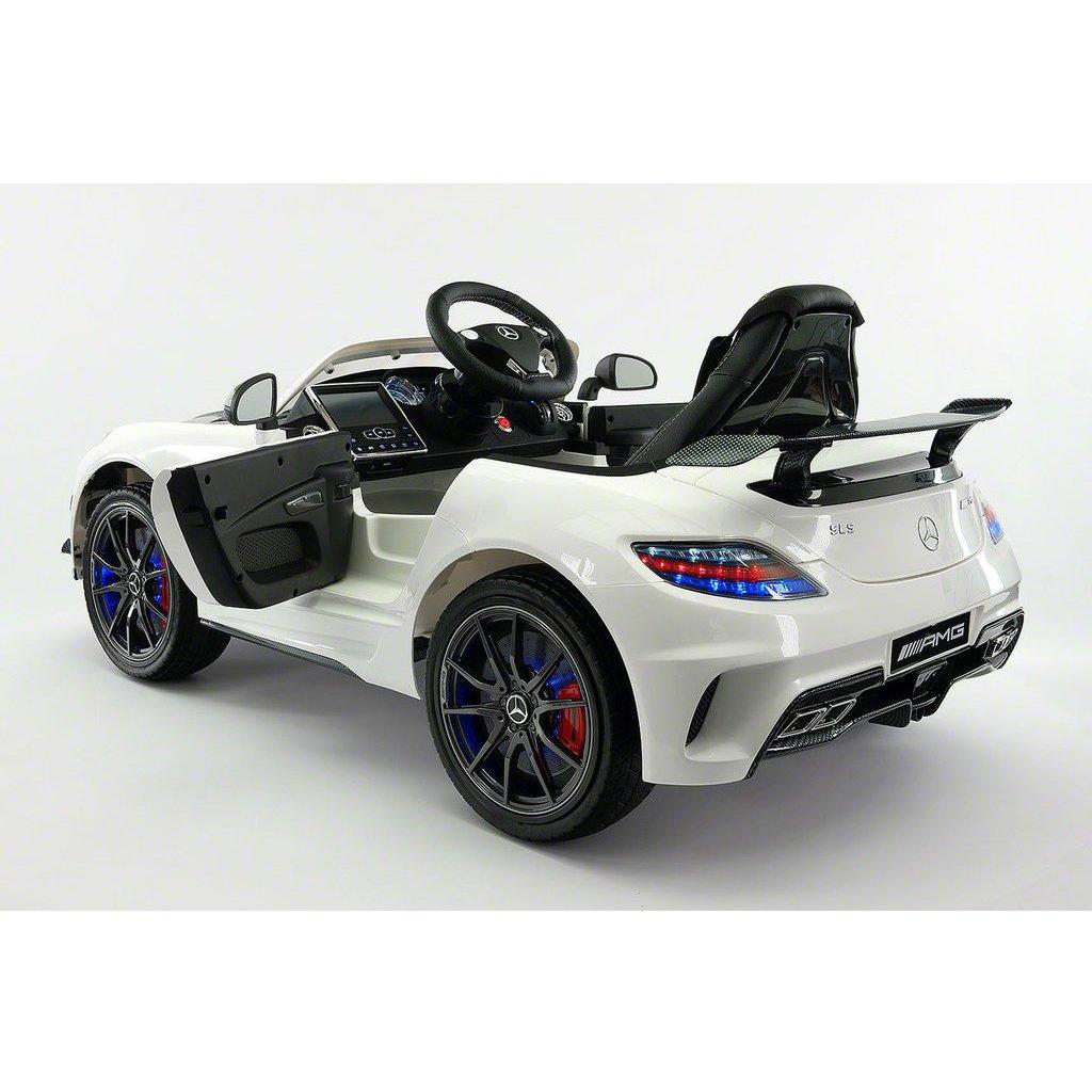 2023 LICENSED MERCEDES SLS AMG FINAL EDITION,12V ELECTRIC KIDS RIDE-ON CAR,GIRLS&amp;BOYS,3-6 YEARS,MP3+MP4 COLOR LCD ENTERTAINMENT SYSTEM,RUBBER TIRES,LEATHER SEAT,LED BODY TRIM,PARENTAL REMOTE|WHITE