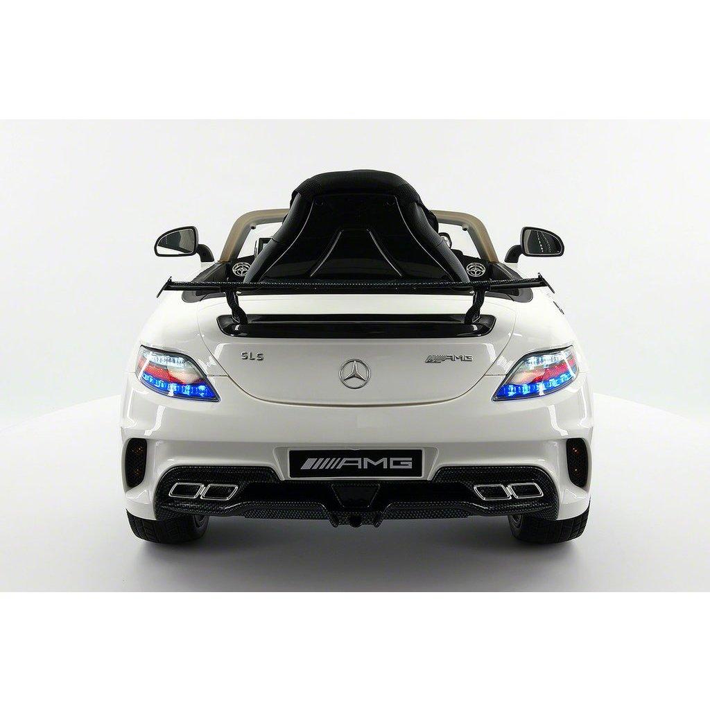 2023 LICENSED MERCEDES SLS AMG FINAL EDITION,12V ELECTRIC KIDS RIDE-ON CAR,GIRLS&amp;BOYS,3-6 YEARS,MP3+MP4 COLOR LCD ENTERTAINMENT SYSTEM,RUBBER TIRES,LEATHER SEAT,LED BODY TRIM,PARENTAL REMOTE|WHITE