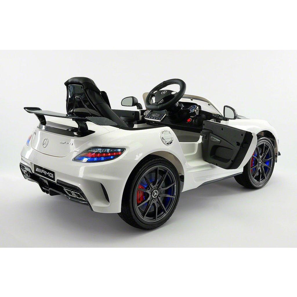 2023 LICENSED MERCEDES SLS AMG FINAL EDITION,12V ELECTRIC KIDS RIDE-ON CAR,GIRLS&amp;BOYS,3-6 YEARS,MP3+MP4 COLOR LCD ENTERTAINMENT SYSTEM,RUBBER TIRES,LEATHER SEAT,LED BODY TRIM,PARENTAL REMOTE|WHITE