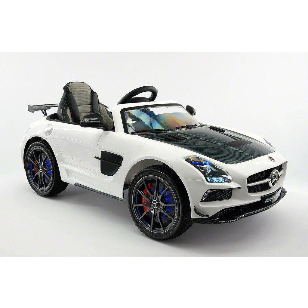 2023 LICENSED MERCEDES SLS AMG FINAL EDITION,12V ELECTRIC KIDS RIDE-ON CAR,GIRLS&amp;BOYS,3-6 YEARS,MP3+MP4 COLOR LCD ENTERTAINMENT SYSTEM,RUBBER TIRES,LEATHER SEAT,LED BODY TRIM,PARENTAL REMOTE|WHITE