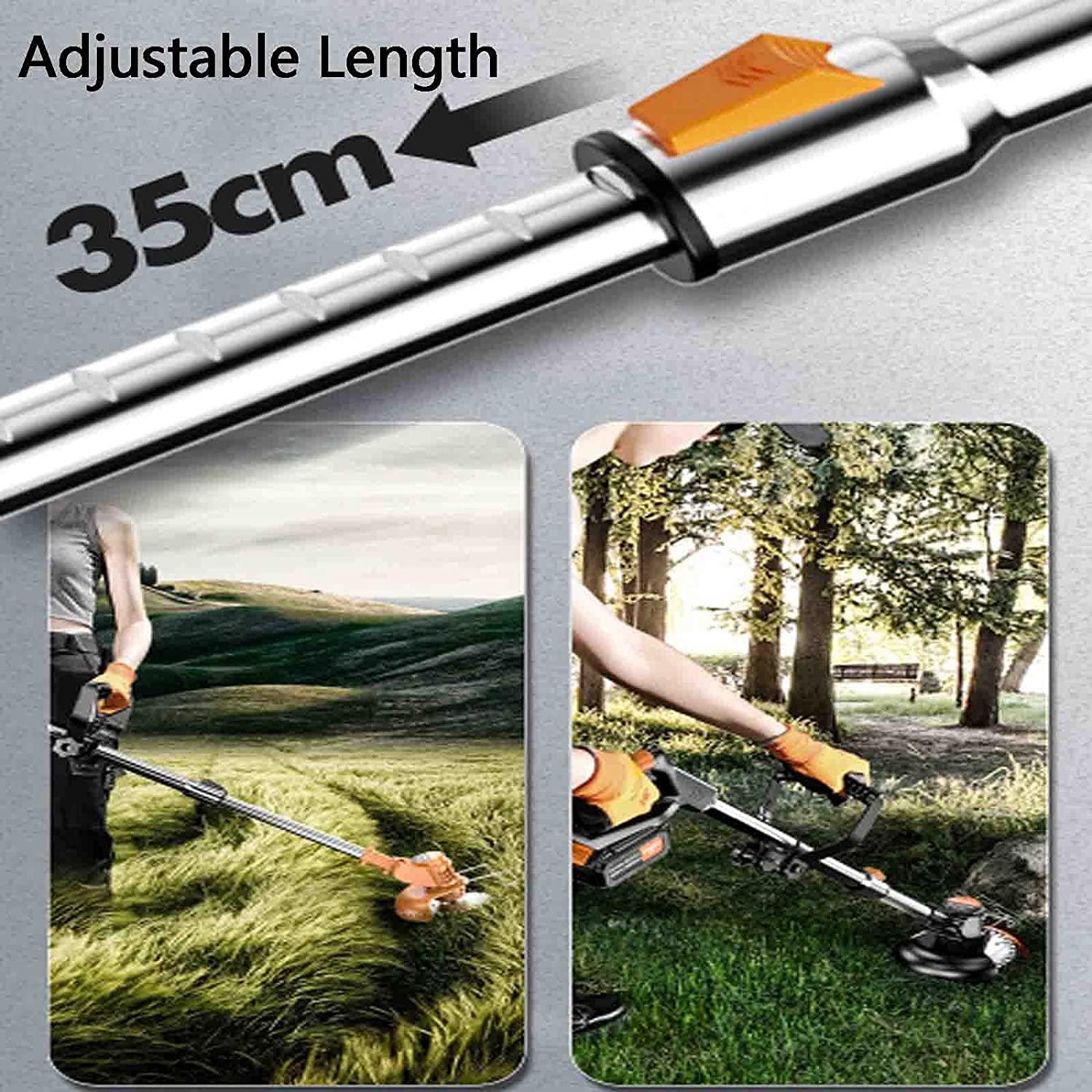 FACC String Trimmer 36V, Electric Brush Cutter Grass Trimmer, Battery Powered Weed Eater with Battery and Charger, with 9 Blades and A Pair of Cut- Resistant Gloves, for Lawn Trimming Gardening