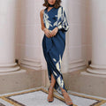 Women's elegant asymmetric and irregular design dinner dress