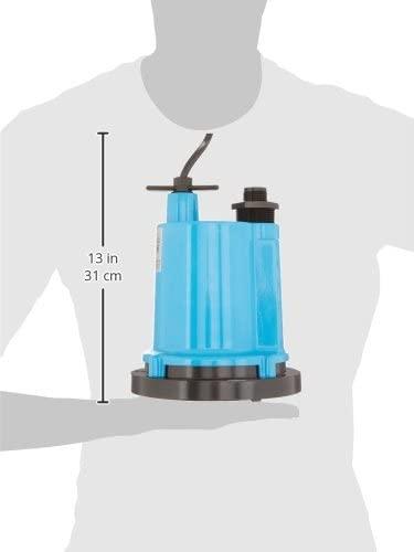 Simer 2300 Submersible Utility Pump, 1320 Max GPH, 1/4 Hp, 115 Vac, 5.6 A, 60 Hz, 8 Ft