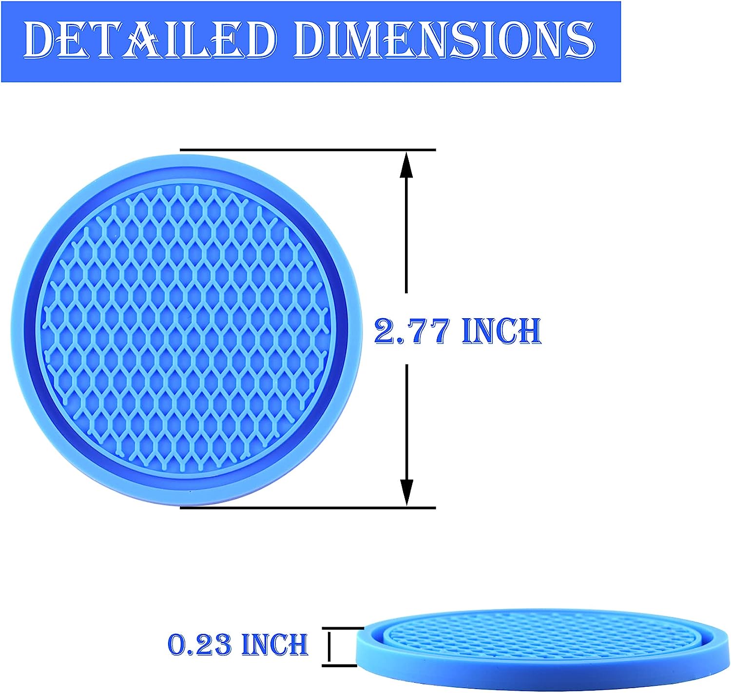 SINGARO Car Cup Coaster, 4PCS Universal Non-Slip Cup Holders Embedded in Ornaments Coaster, Car Interior Accessories, Blue