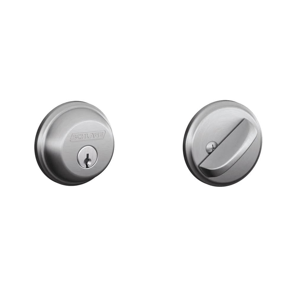 Satin Chrome Single Cylinder Deadbolt (3-Pack)