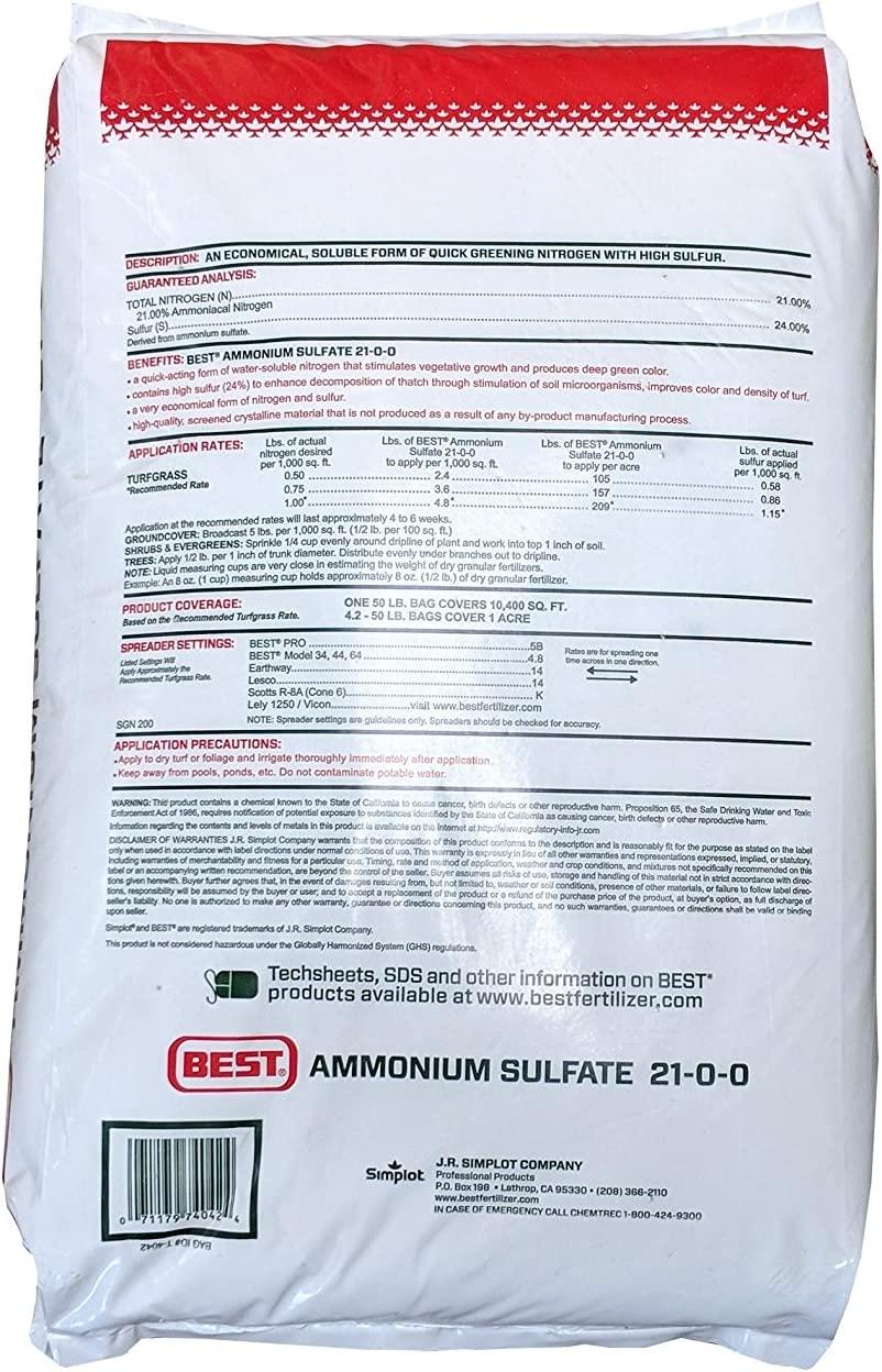 Ammonium Sulfate 21-0-0 Fertilizer Greenway Biotech  50 Pounds