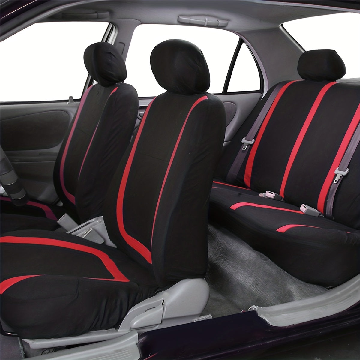 Upgrade Your Car Interior Comfort: 5-Seat Universal Car Seat Cover Set - Soft &amp; Breathable Polyester Fabric