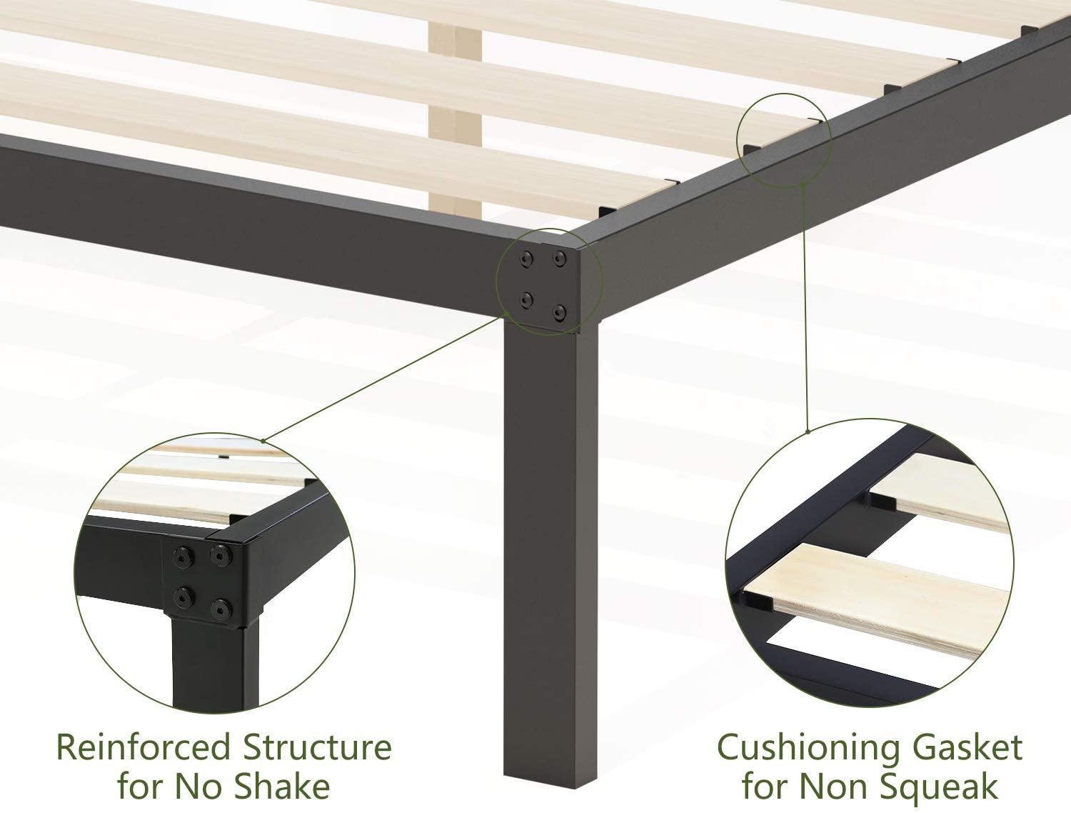 ZIORS 3500Lbs Heavy Duty,14 Inch Steel & Wooden Slat Support Reinforced Platform