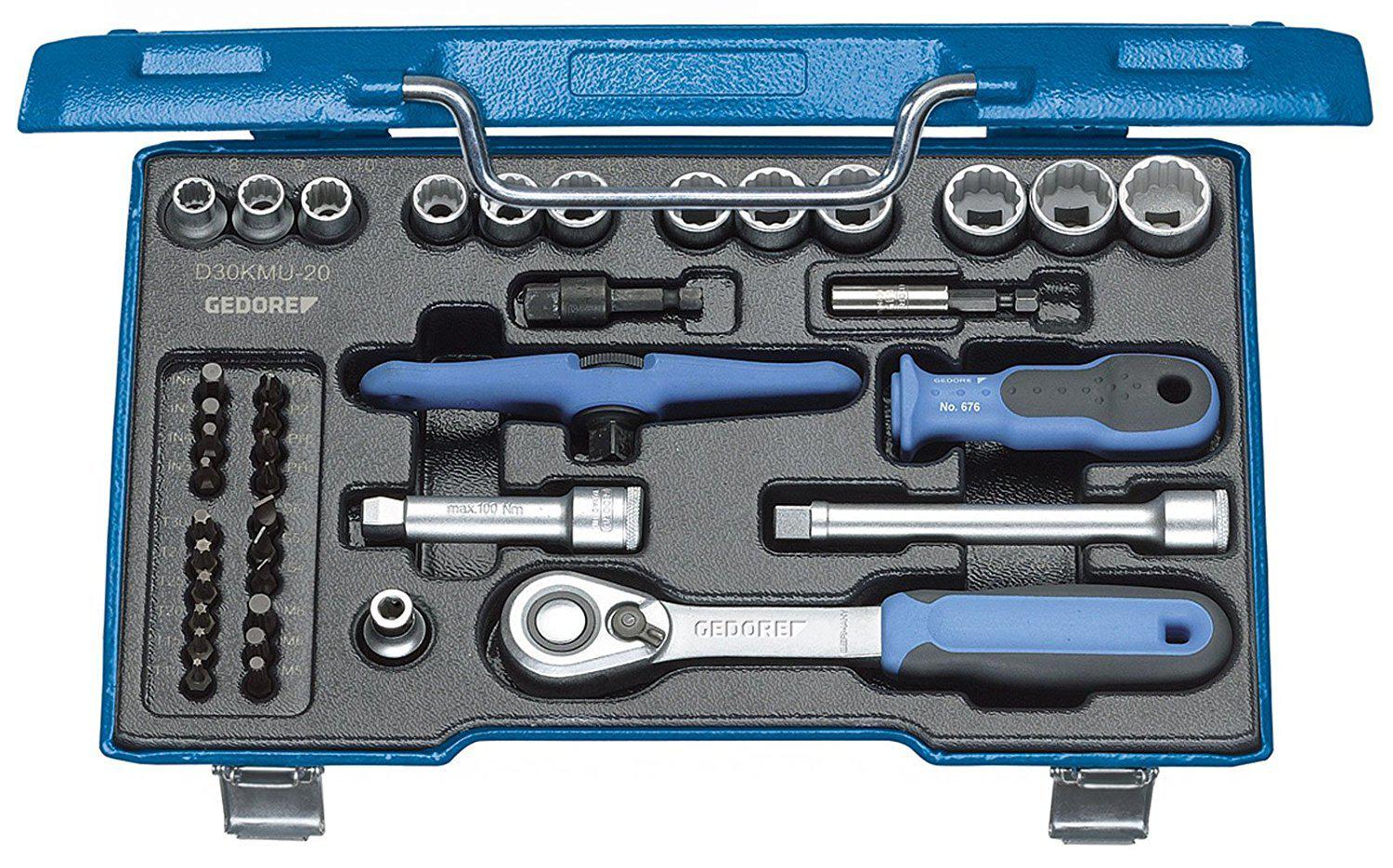 GEDORE - 1973347 D 30 KMU-20 Socket Set 3/8" 40 pcs hex in-is-PH-PZ-TX-XZN