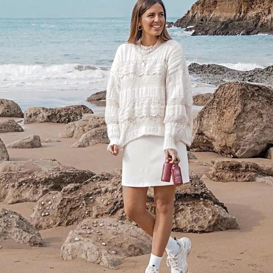lace knitted oversize sweater