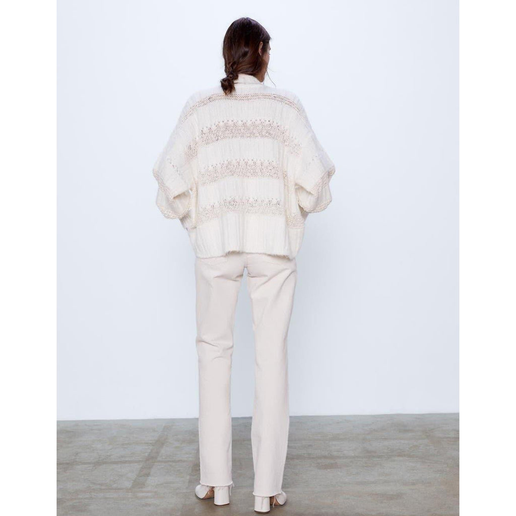 lace knitted oversize sweater