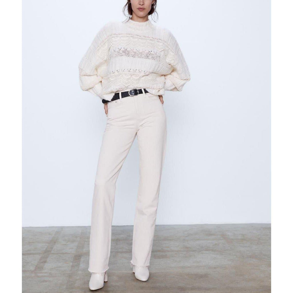 lace knitted oversize sweater
