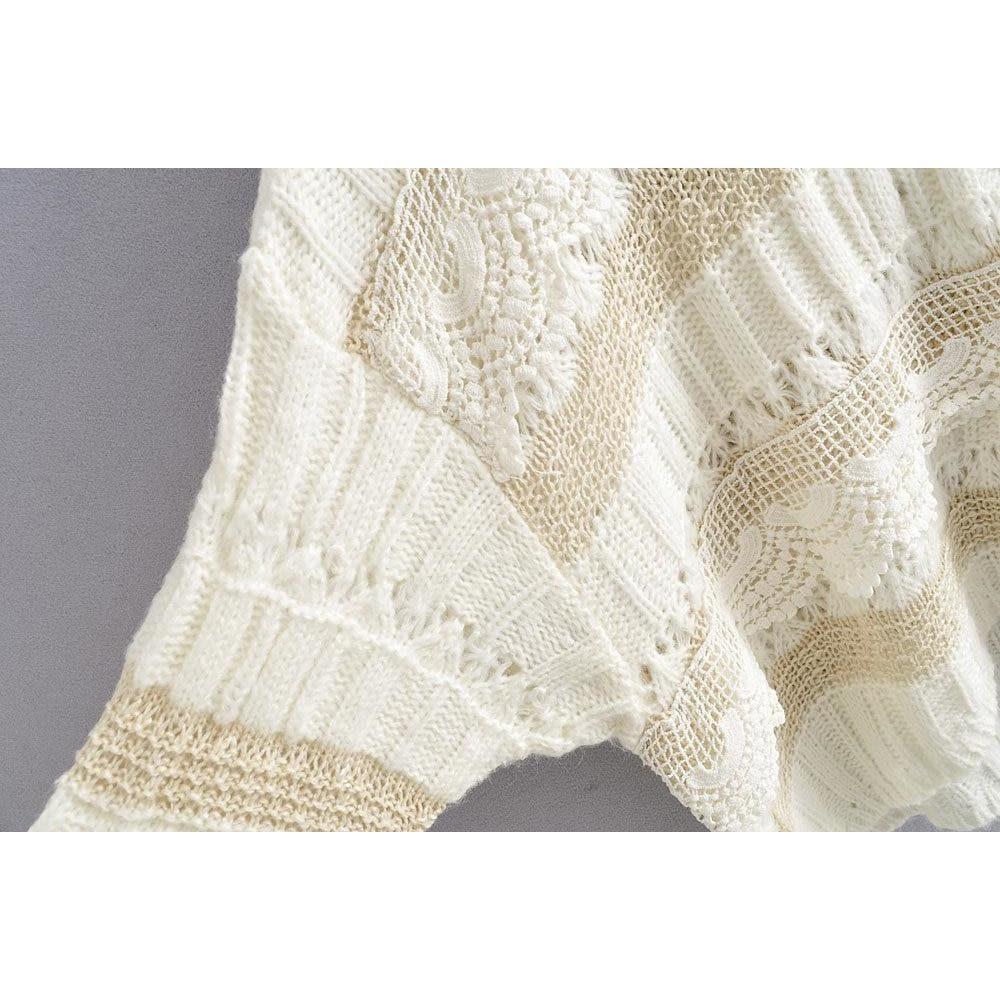 lace knitted oversize sweater