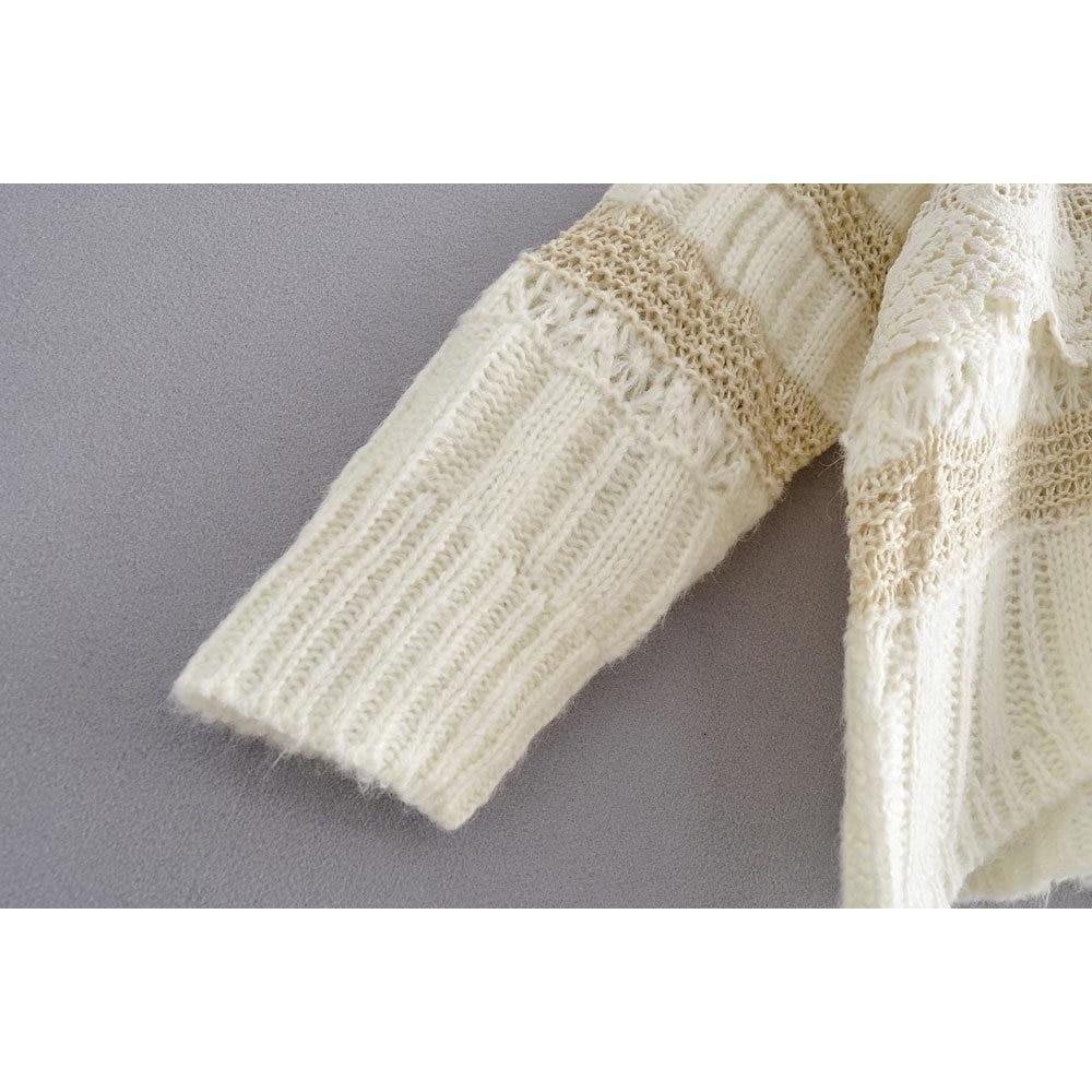 lace knitted oversize sweater