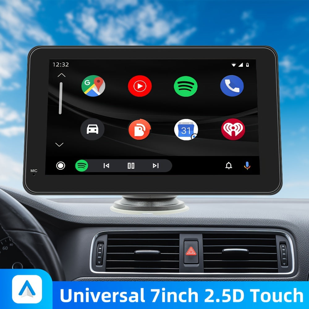 Car Stereo, Portable Wireless 7"Touch Screen For Android Auto Automatic Multimedia Player, Navigation Screen